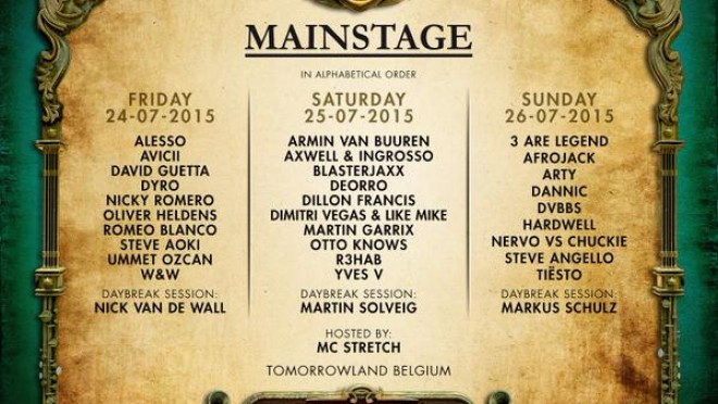 tomorrowland main stage line up