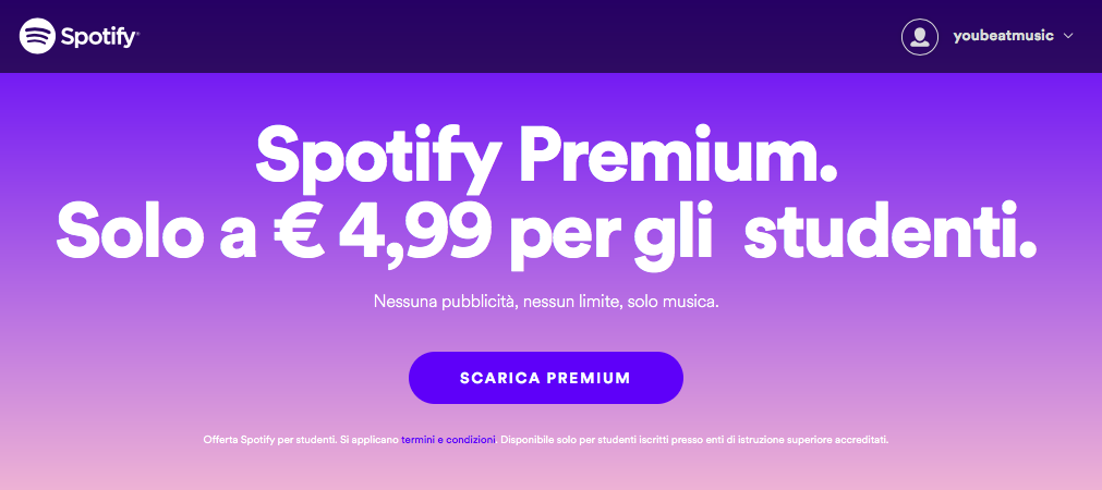 Spotify Premium - Studenti Sconto 50%