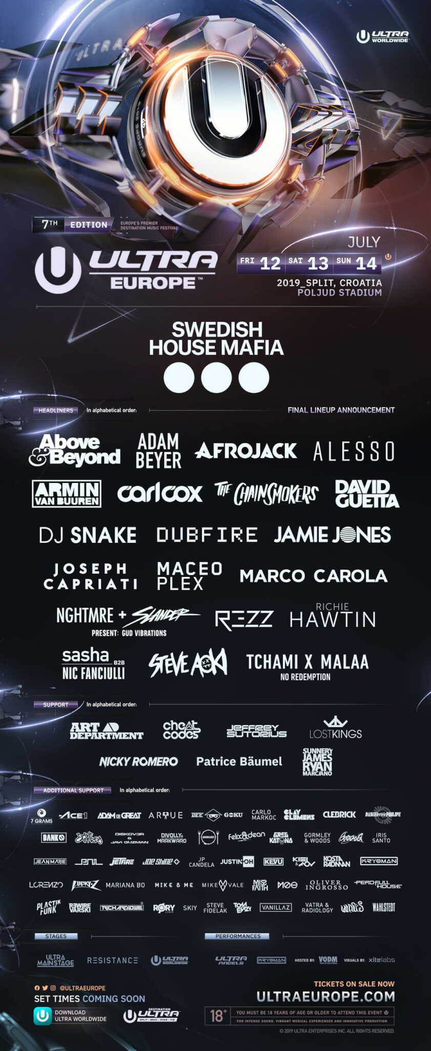 Ultra Europe 2019 - Final Lineup