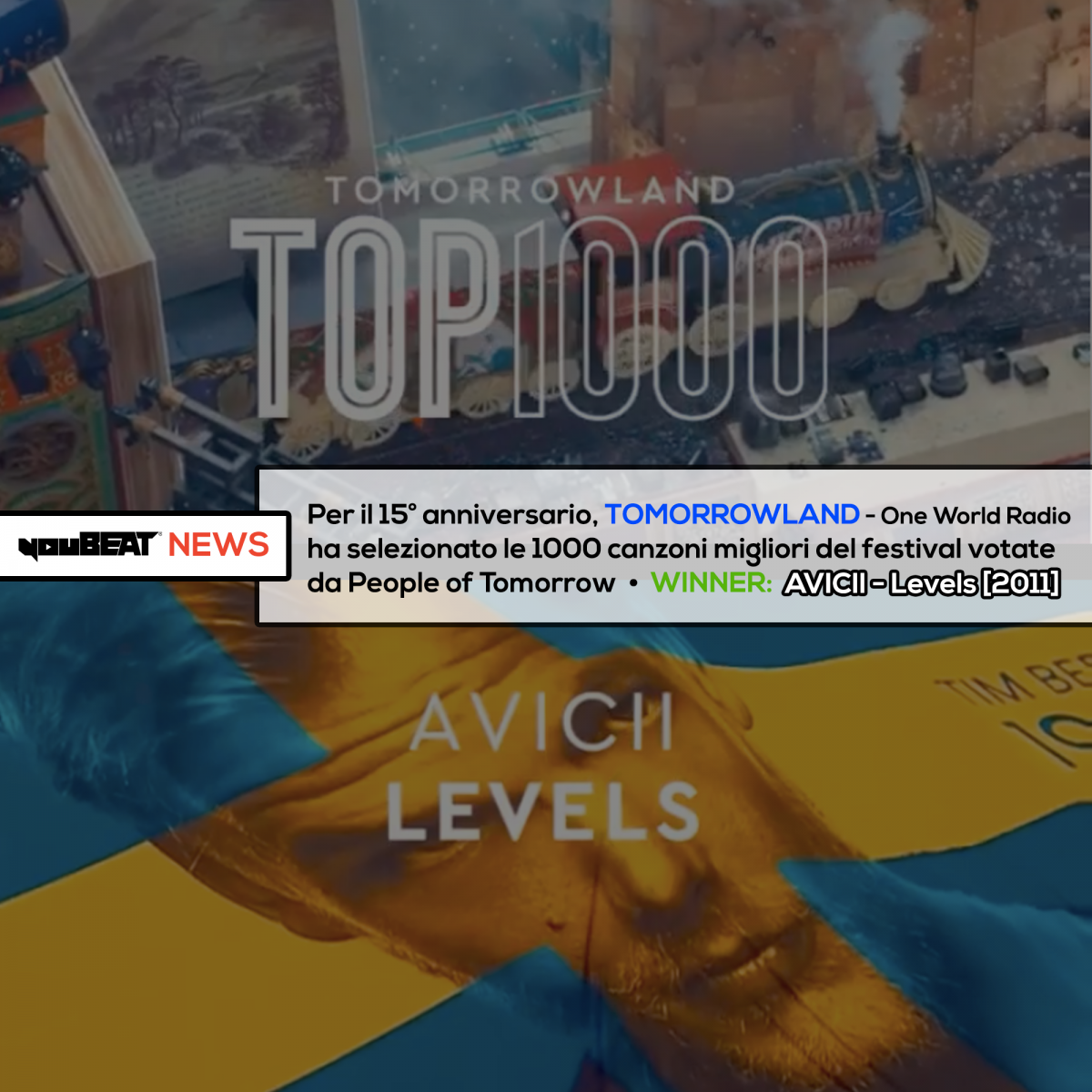 AVICII “Levels” sul trono della Tomorrowland Top 1000 youBEAT®