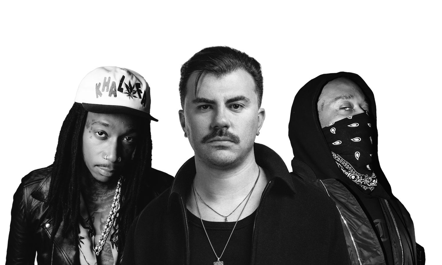 Wiz Khalifa (left) - ZERB (center) - Ty Dolla $ign (right)