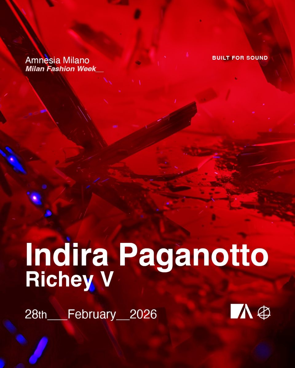 28.02.26 @ Amnesia Milano flyer - Indira Paganotto + Richey V