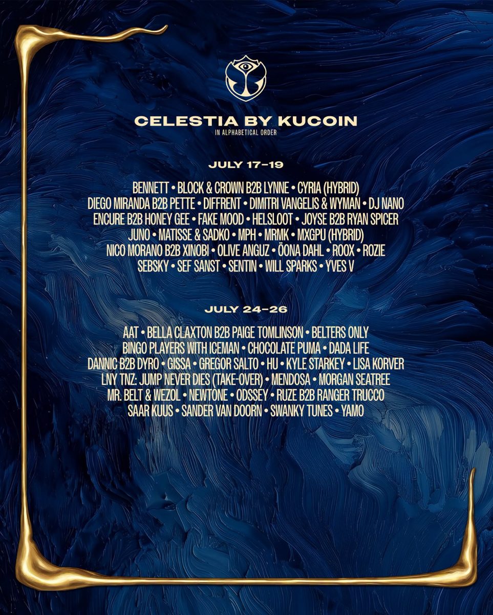 Tomorrowland Belgium 2026 Celestia Stage Lineup