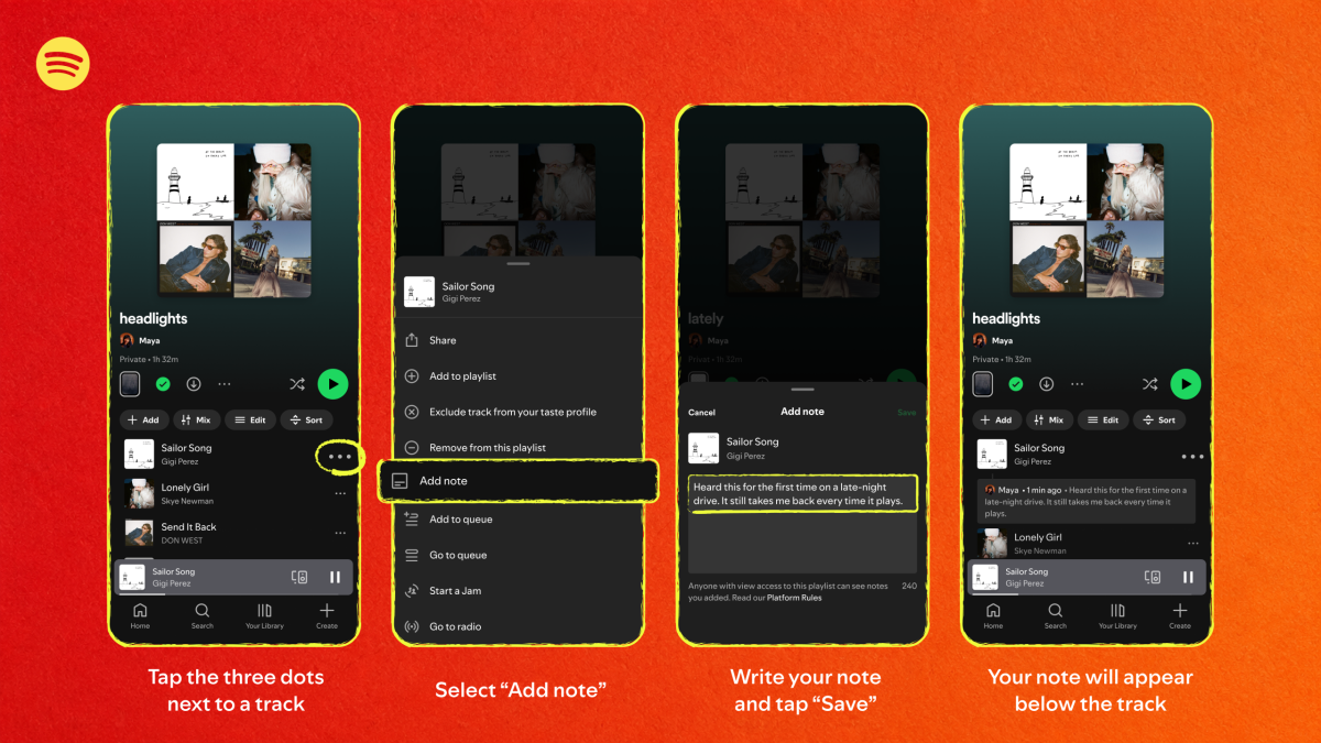 Spotify notes